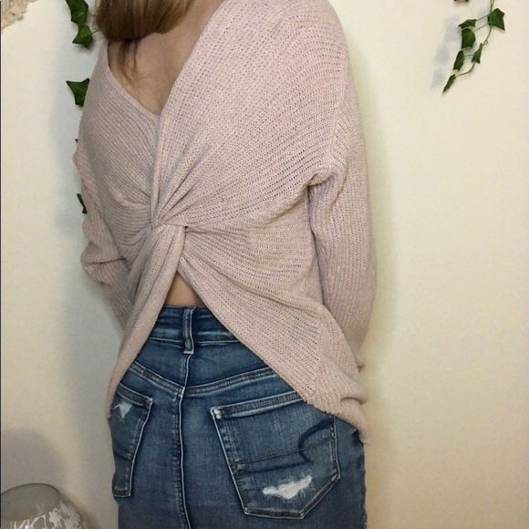 Pixley Sweaters - Pixley Purple Knot Back Sweater